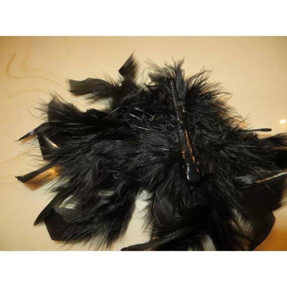 Flapper Costume M Theater Black Fringe Dress Feather Halloween Gatsby Cosplay - Picture 7 of 8
